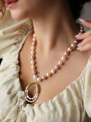 L'Atelier de Gaia Vergulde ketting met sierelementen - (L)47 cm