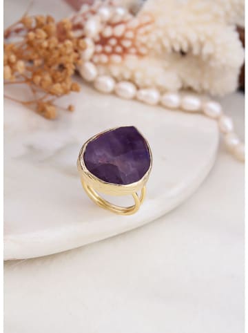 L'Atelier de Gaia Vergulde ring met edelsteen