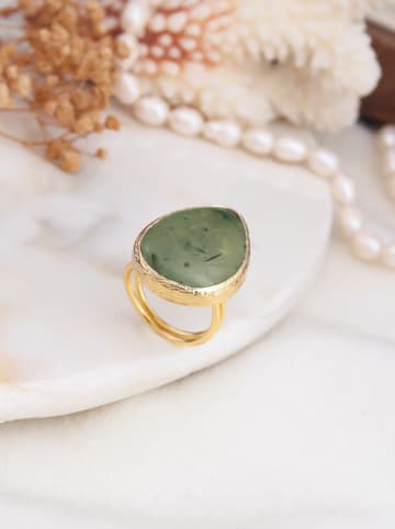 L'Atelier de Gaia Vergulde ring met edelsteen