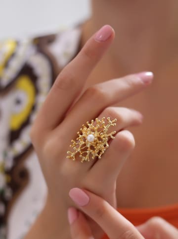 L'Atelier de Gaia Vergulde ring met parel