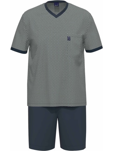 Ammann Pyjama in Grau/ Dunkelblau