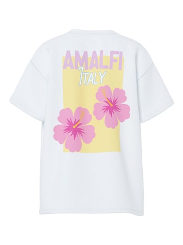 Pieces Shirt "Alifi" in Weiß/Rosa/Gelb