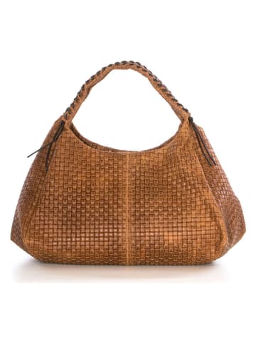 Lucca Baldi Leder-Shopper "Pitigliano" in Cognac - (B)41 x (H)34 x (T)30 cm