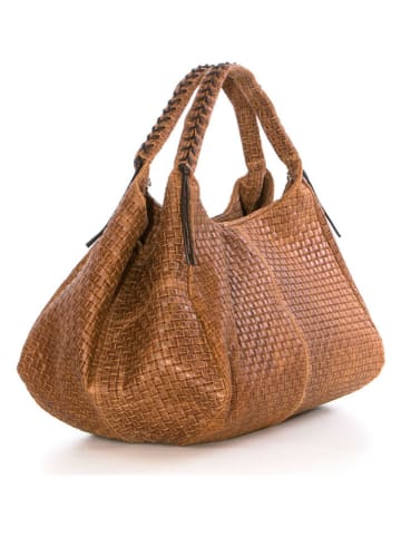 Lucca Baldi Leder-Shopper "Pitigliano" in Cognac - (B)41 x (H)34 x (T)30 cm