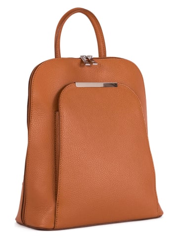 Lucca Baldi Leder-Rucksack "Cervia" in Cognac - (B)33 x (H)35 x (T)12 cm