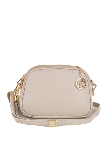 Pia Sassi Leren schoudertas "Monte Sparagio" crème - (B)23 x (H)17 x (D)7 cm