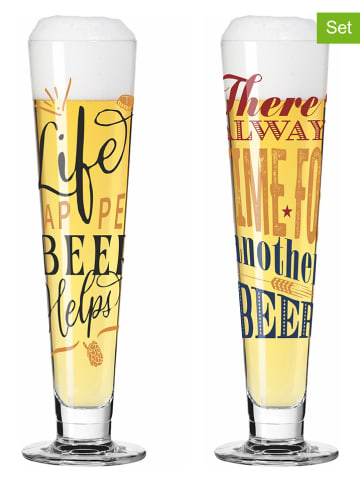 RITZENHOFF 2er-Set: Biergläser "Heldenfest" in Bunt - 385 ml