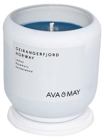 AVA & MAY Duftkerze "Geirangerfjord" in Dunkelblau - 200 g