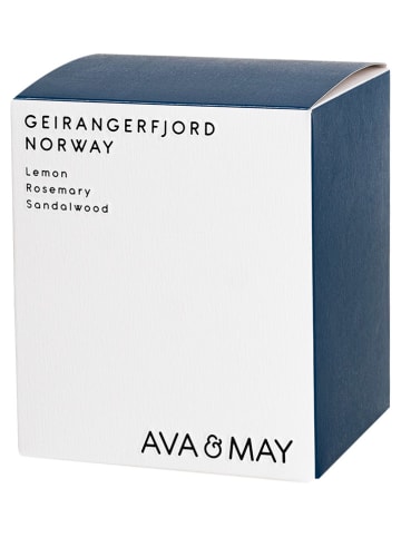 AVA & MAY Duftkerze "Geirangerfjord" in Dunkelblau - 200 g