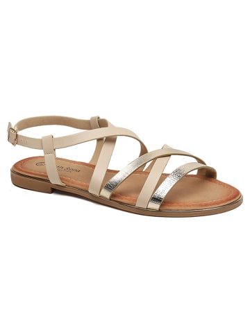 Sixth Sens Sandalen beige/goudkleurig