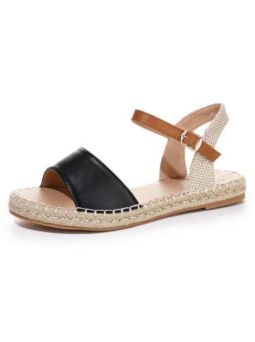 C'M Espadrilles zwart/lichtbruin