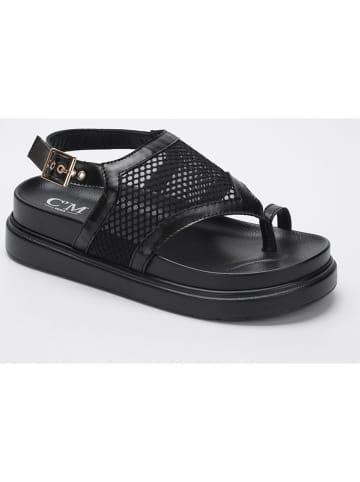 C'M Teenhaksandalen zwart