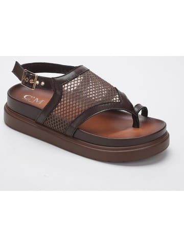 C'M Teenhaksandalen bruin