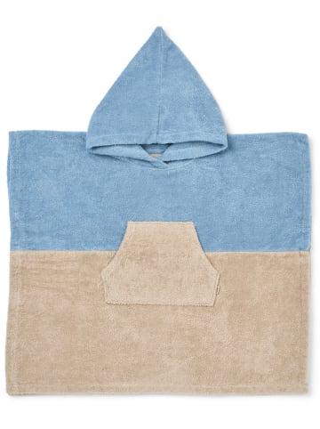 Wheat Poncho "Summer" in Hellblau/ Beige