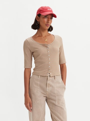 Levi's Koszulka w kolorze karmelowo-białym