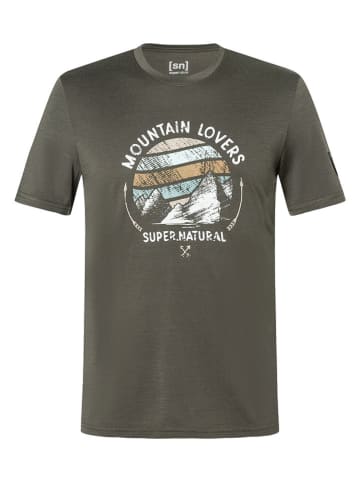 super.natural Funktionsshirt "Northern Lights" in Khaki