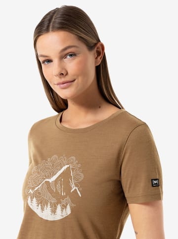 super.natural Functioneel shirt "Mountain Mandala Tree" lichtbruin