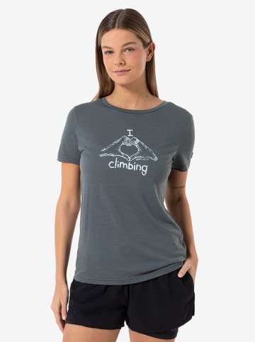 super.natural Functioneel shirt "I Love Climbing" grijs