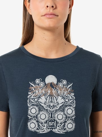 super.natural Funktionsshirt "Mount Flower" in Dunkelblau