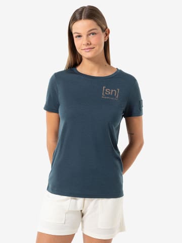 super.natural Funktionsshirt "Lines" in Dunkelblau