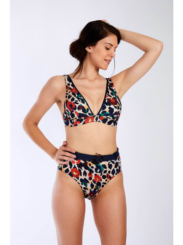 Livia Monte-Carlo Bikini-Hose "Gaby" in Dunkelblau/ Rot/ Beige