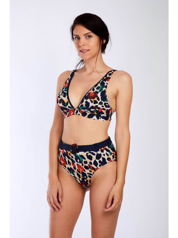 Livia Monte-Carlo Figi bikini "Gaby" w kolorze beżowo-czerwono-granatowym