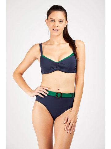 Livia Monte-Carlo Bikini-Hose "Gaby" in Dunkelblau/ Grün