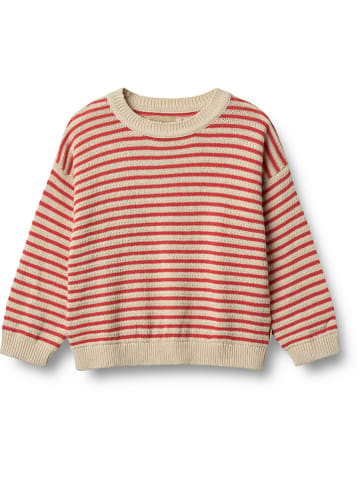 Wheat Pullover "Leise" in Beige/ Rot