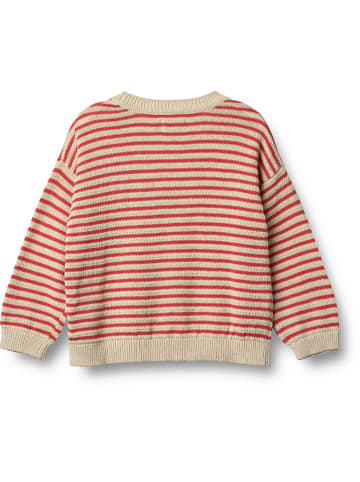Wheat Pullover "Leise" in Beige/ Rot