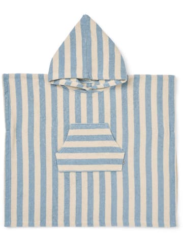Wheat Ponczo "Swim stripe" w kolorze biało-turkusowym