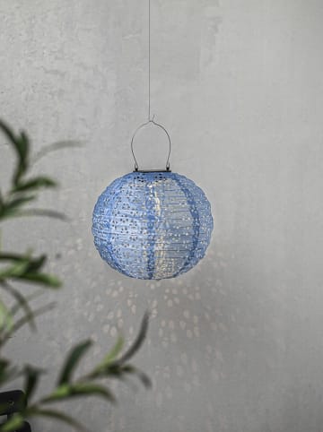 STAR Trading Solarny lampion LED "Festa" w kolorze niebieskim