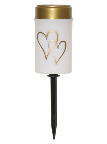 STAR Trading Solarny znicz LED "Hearty" w kolorze złoto-białym - 12 x 7 cm