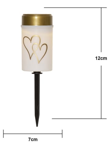 STAR Trading Ledsolargraflicht "Hearty" wit/goudkleurig - (B)12 x (H)7 cm