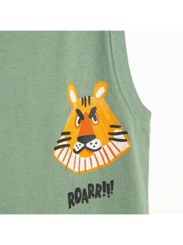 COOL CLUB 2er-Set: Tops in Weiß/ Orange/ Khaki