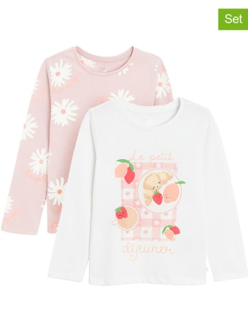 COOL CLUB 2er-Set: Longsleeves in Weiß/ Rosa
