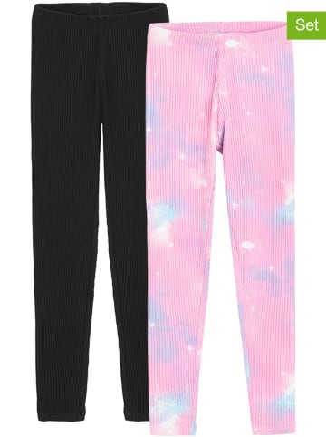 COOL CLUB 2er-Set: Leggings in Schwarz/ Rosa
