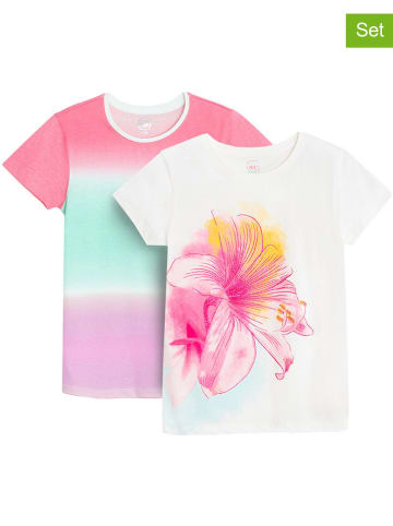 COOL CLUB 2er-Set: Shirts in Bunt/ Weiß/ Pink