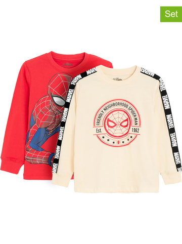 COOL CLUB 2-delige set: longsleeves crème/rood