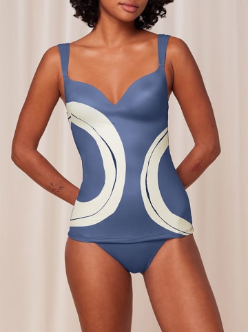 Triumph Tankini-Oberteil in Blau/ Weiß