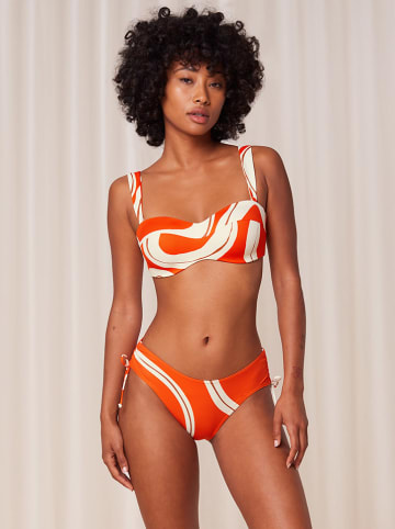 Triumph Bikini-Hose in Orange/ Weiß