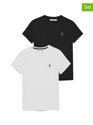 Polo Club 2er-Set: Shirt in Schwarz/ Weiß
