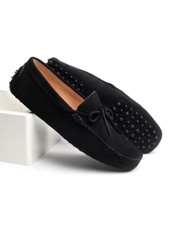 CHARLES & SMITH Leder-Mokassins "Johnny" in Schwarz
