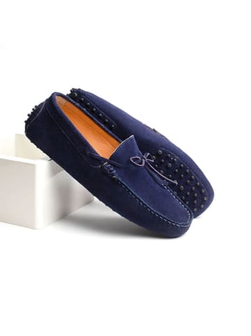 CHARLES & SMITH Leder-Mokassins "Johnny" in Dunkelblau