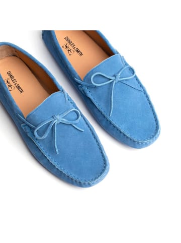 CHARLES & SMITH Leder-Mokassins "Johnny" in Hellblau