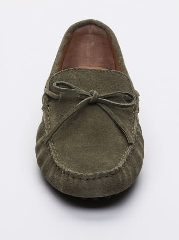 CHARLES & SMITH Leder-Mokassins "Johnny" in Khaki