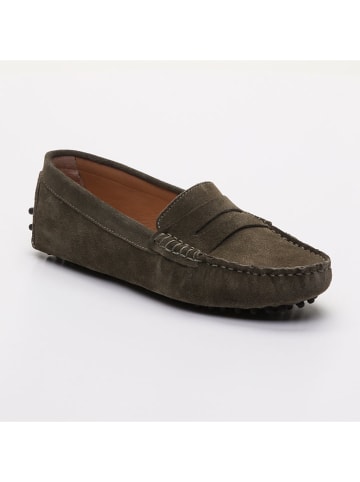 CHARLES & SMITH Leder-Mokassins "Thandie"  in Khaki