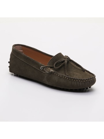 CHARLES & SMITH Leder-Mokassins "Newton" in Khaki