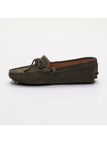 CHARLES & SMITH Leder-Mokassins "Newton" in Khaki