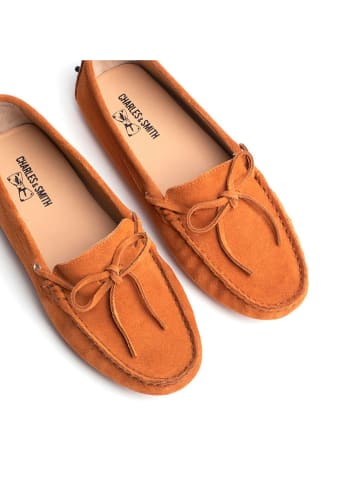 CHARLES & SMITH Leder-Mokassins "Newton" in Orange