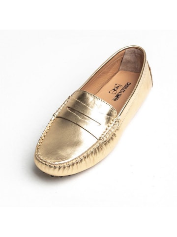 CHARLES & SMITH Leren mocassins "Thandie" goudkleurig